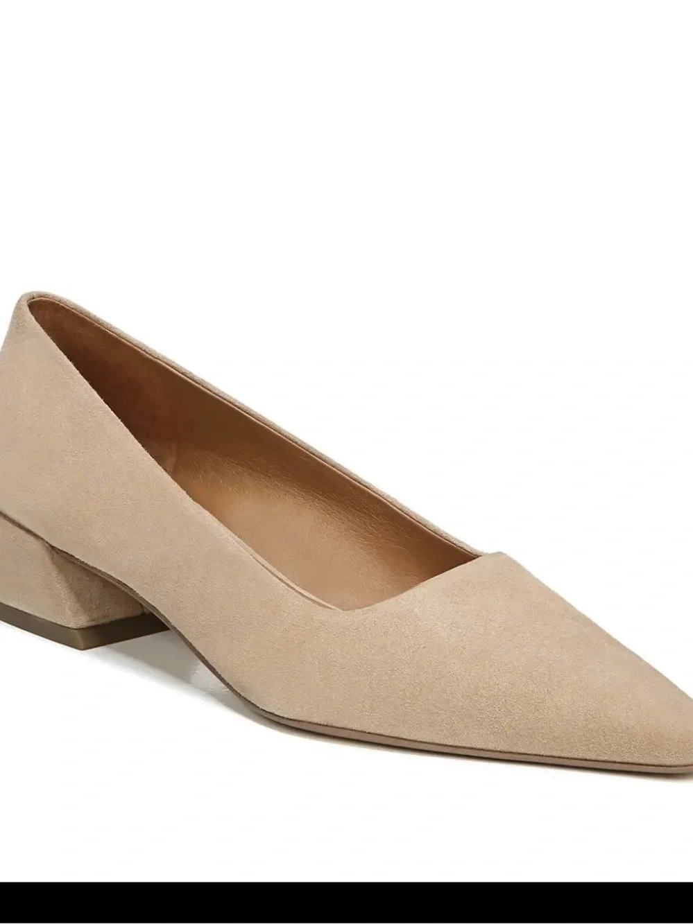 Franco Sarto Suede Pointed Toe Low Heel Pump EUC- Nude